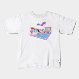 A clubhouse tennis court. Kids T-Shirt